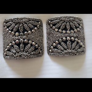Vintage marcasite – leather backed - evening shoe buckles